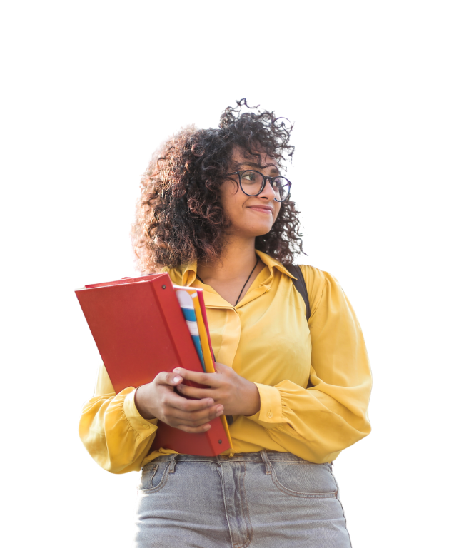 Girl Student Holding Books
